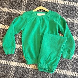 All the Babies Green Kids Sweatshirt and Pants Set Size 4-5